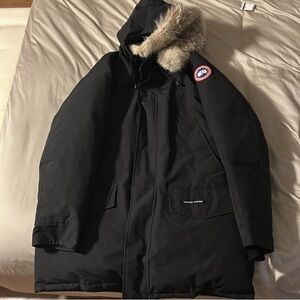 Canada Goose Black Puffer Jacket with Fur Trim